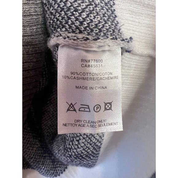 Chaser Sweater Lightening Bolts Sparkly Size SM Grey Navy Blue - Picture 3 of 5